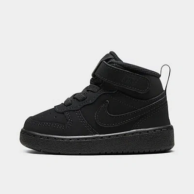 Nike Babies'  Kids' Toddler Court Borough Mid 2 Casual Shoes In Black/black/black