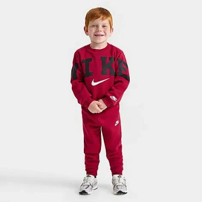 Nike Babies' Kids Toddler Crewneck Sweatshirt And Jogger Pants Set In Red