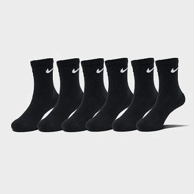 Nike Babies'  Kids' Toddler Dri-fit Crew Socks (6-pack) In Black