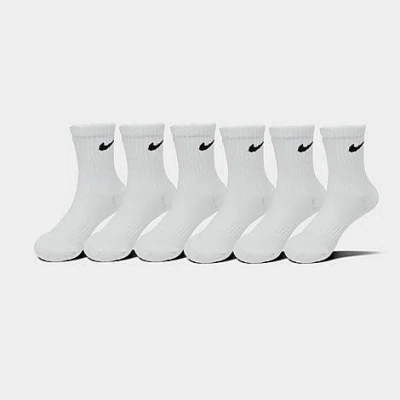 Nike Babies'  Kids' Toddler Dri-fit Crew Socks (6-pack) In White