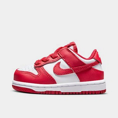 Nike Babies'  Kids' Toddler Dunk Low Casual Shoes In White/university Red/white