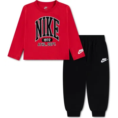 Nike Kids' Varsity Long Sleeve Tee & Joggers Set In Multi