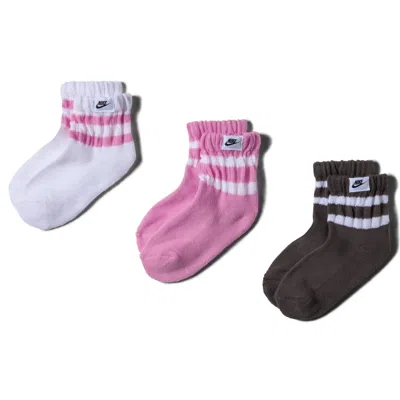 Nike Kids' Varsity Scrunch Socks (3 Pairs) In Pink