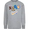 Nike Kids' Varzity Long Sleeve Graphic T-shirt In Gray