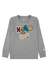 Nike Kids' Varzity Long Sleeve Graphic T-shirt In Gray