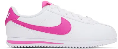 Nike Kids White & Pink Cortez Sneakers In 104 White/laser Fuch