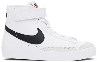 Nike Kids White Blazer Mid '77 Little Kids Sneakers In White/black-orange