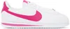 Nike Kids White Cortez Basic Sl Big Kids Sneakers In White/pink Prime