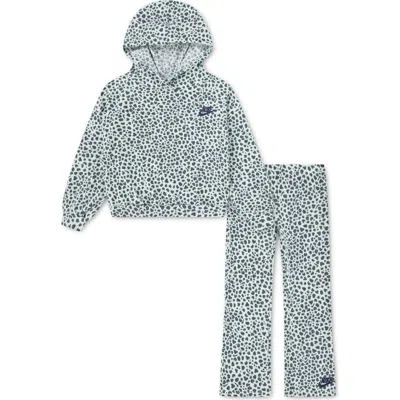 Nike Kids Wild Warmth Ribbed Hoodie & Pants Set In Gray