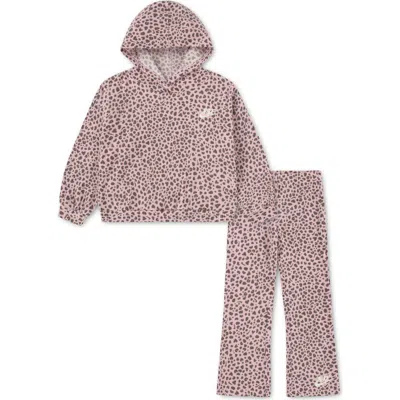 Nike Kids Wild Warmth Ribbed Hoodie & Pants Set In Pink