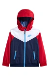 Nike Kids' Windrunner Water Resistant Hooded Jacket In Blue