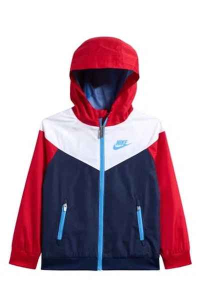 Nike Kids' Windrunner Water Resistant Hooded Jacket In Blue