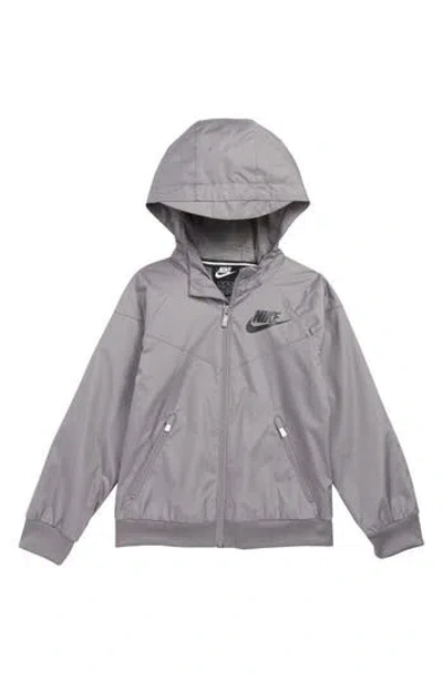 Nike Kids' Windrunner Water Resistant Hooded Jacket In Gray