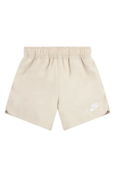 Nike Kids' Woven Athletic Shorts In White/brown