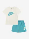 Nike Kids Woven Short Set In Neutral