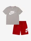 Nike Kids Woven Short Set In Gray