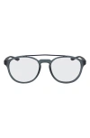 Nike Kismet 54mm Round Blue Light Blocking Glasses In Matte Cool Grey/blue Light