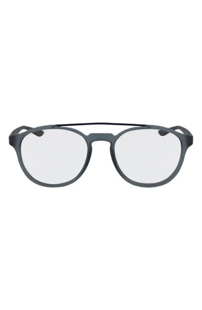 Nike Kismet 54mm Round Blue Light Blocking Glasses In Matte Cool Grey/blue Light