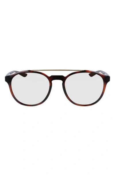 Nike Kismet 54mm Round Blue Light Blocking Glasses In Tortoise/blue Light