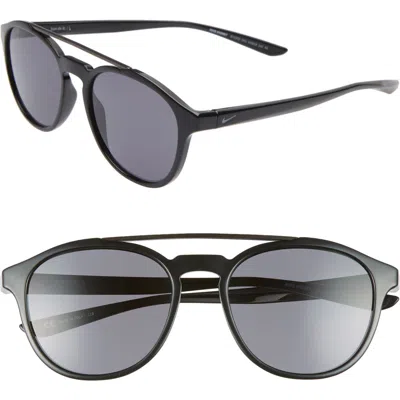 Nike Kismet 54mm Round Sunglasses In Black/dark Grey