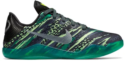 Pre-owned Nike Kobe 11 Em Low Green Snake Sneakers In Anthracite/metallic Silver/black In Multi