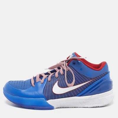 Pre-owned Nike Kobe 4 Protro Philly Size 40.5 Blue Faux Leather Low Top Sneakers