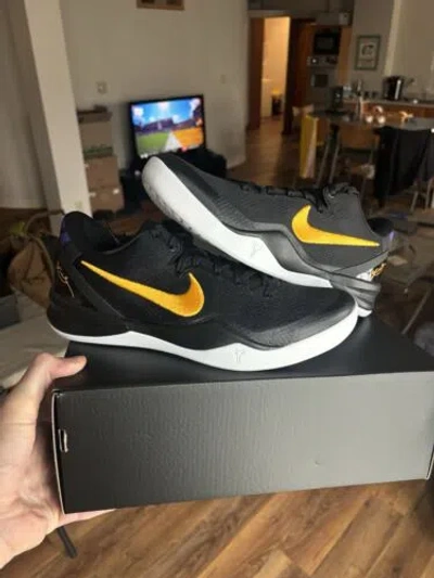 Pre-owned Nike Kobe 8 Protro Lakers Away Black Men's Size 8-14 Brand | Hf9550-001