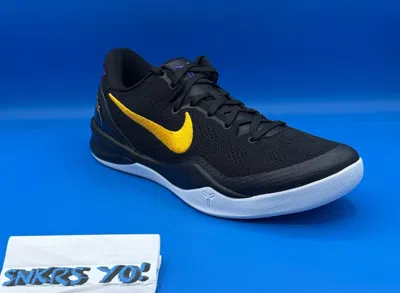 Pre-owned Nike Kobe 8 Protro Lakers Away (hf9550-001) Size 11 In Black/university Gold/white/court Purple