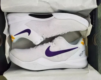 Pre-owned Nike Kobe 8 Protro Lakers Home White Gold Purple Hf9550-100 | Size 11 Mens In White/court Purple/university Gold