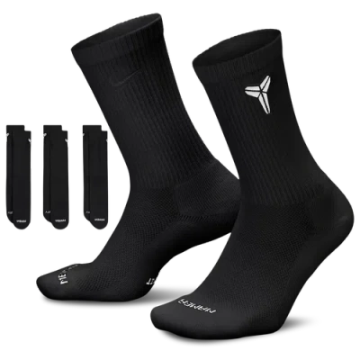 Nike Kobe Bryant Everyday Elevated Crew Sock 3 Pack In Black