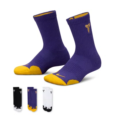 Nike Kobe Dri-fit Little Kids' Crew Socks In Blue