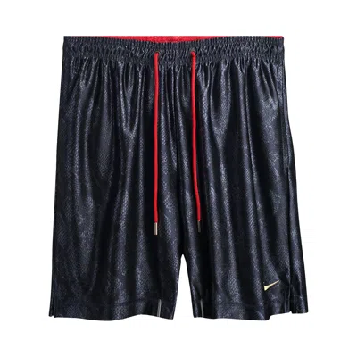 Pre-owned Nike Kobe Dri-fit Standard Issue Reversible Basketball Shorts 'dark Obsidian/varsity Red/jersey Gold