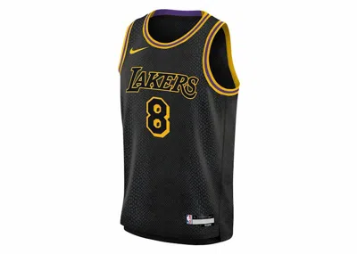 Pre-owned Nike Kobe Mamba Mentality Big Kids Los Angeles Lakers City Edition Swingman Jersey (asia Sizing) In Black
