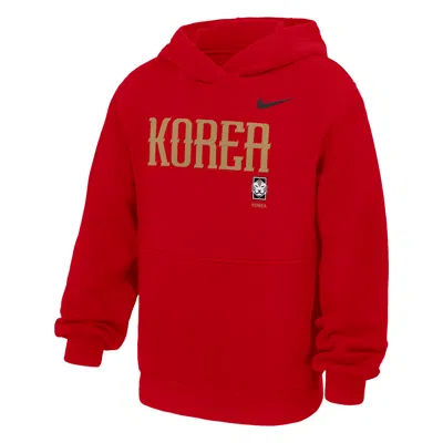Nike Korea Club Fleece Big Kids'  Pullover Hoodie In Red