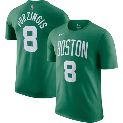Nike Kristaps Porzingis Kelly Green Boston Celtics Icon Edition Name & Number T-shirt