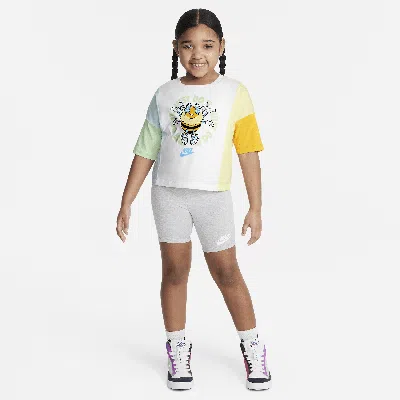 Nike Ksa Little Kids' Bike Shorts Set In Grey