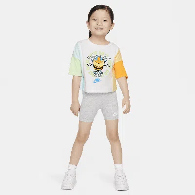 Nike Babies' Ksa Toddler Bike Shorts Set In Grey