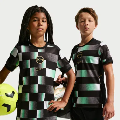 Nike Kylian Mbappã© Academy Big Kids' Dri-fit Short-sleeve Soccer Top In Black