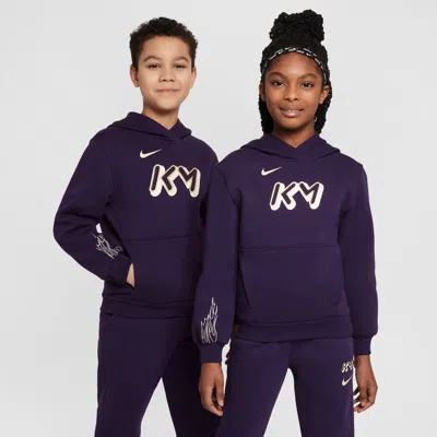Nike Kylian Mbappã© Club Fleece Big Kids' Soccer Hoodie In Purple