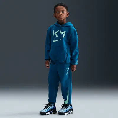 Nike Kylian Mbappã© Little Kids 'fleece Pullover Hoodie And Pants Set In Blue