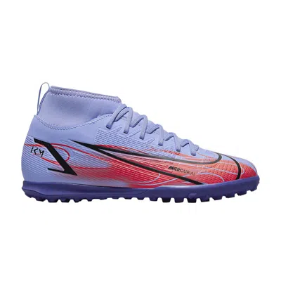 Pre-owned Nike Kylian Mbappé X Mercurial Superfly 8 Club Tf Gs 'flames' | Purple | Kid's Size 3.5