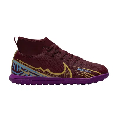 Pre-owned Nike Kylian Mbappé X Mercurial Superfly 9 Club Tf Gs 'dark Beetroot' | Red | Kid's Size 3.5