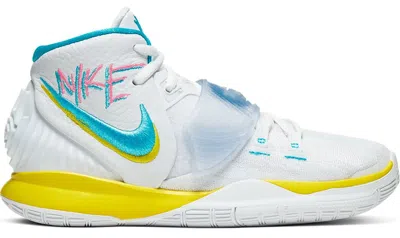 Pre-owned Nike Kyrie 6 90s Sneakers In White/opti Yellow/digital Pink
