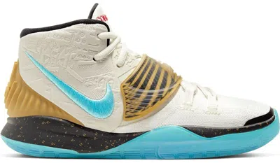 Pre-owned Nike Kyrie 6 Concepts Golden Mummy Sneakers In Sand/teal/metallic Gold