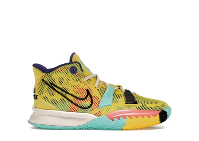 Pre-owned Nike Kyrie 7 1 World 1 People Electric Yellow Sneakers In Yellow Strike/black/green Abyss