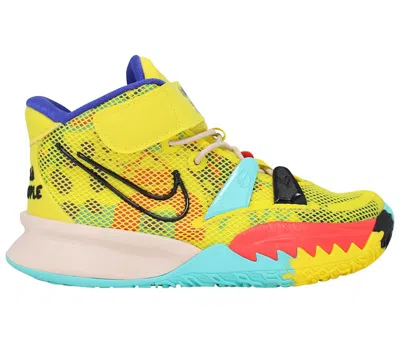 Pre-owned Nike Kyrie 7 1 World 1 People Yellow Sneakers In Yellow Strike/green Abyss/bright Crimson