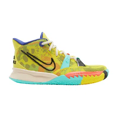 Pre-owned Nike Kyrie 7 Gs '1 World 1 People' | Yellow | Kid's Size 4