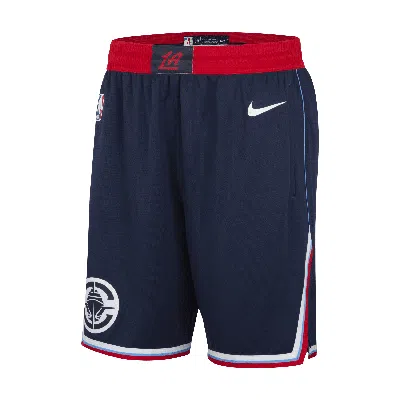 Nike La Clippers 2024/25 Swingman Icon Edition  Men's Dri-fit Nba Replica Shorts In Blue