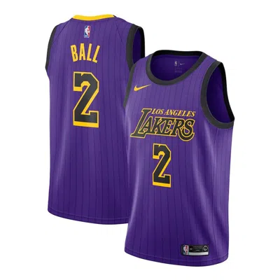 Nike La Lakers Jersey Vest Nba Swingman Lonzo Ball Purple/gold