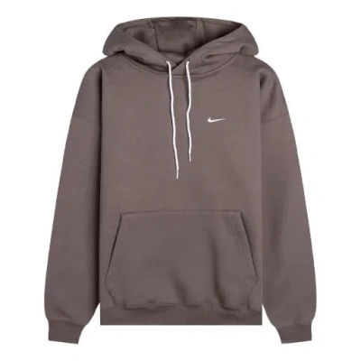 Nike Lab Premium Hoody Embroidery Logo Grey In Brown